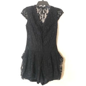 Lace short sleeve romper